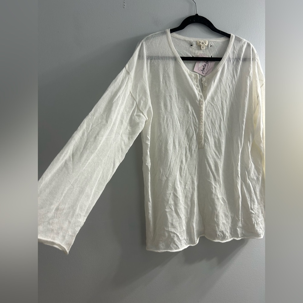 NWT POL lightweight semi sheer long sleeve top